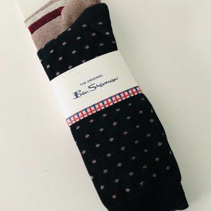 BEN SHERMAN 3 Pair Casual Dress Sock NWT